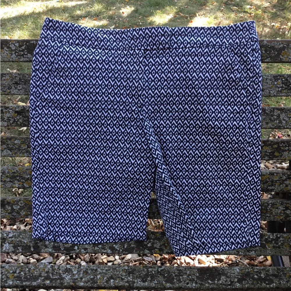 Blue and White Patterned Shorts